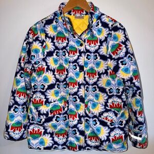 Hanna Andersson Quilted Journeys End Colorful Coat Girls Size  9/10 Years (140)
